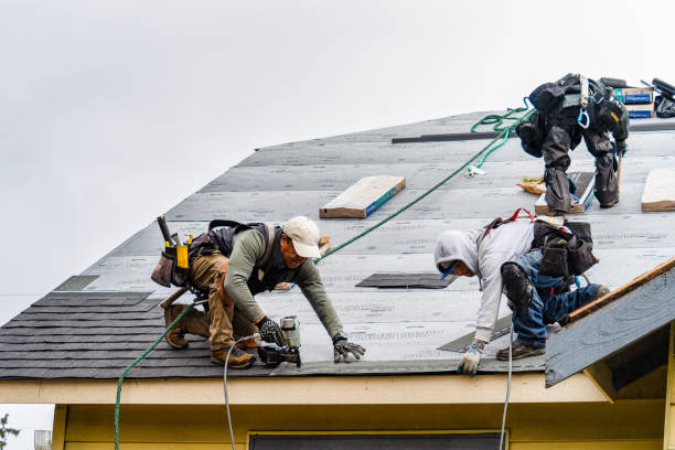 Professional Gutter Installation technician working in Bridge City, TX
